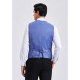 Solid Slim Suit Vest - NAVY BLUE-6