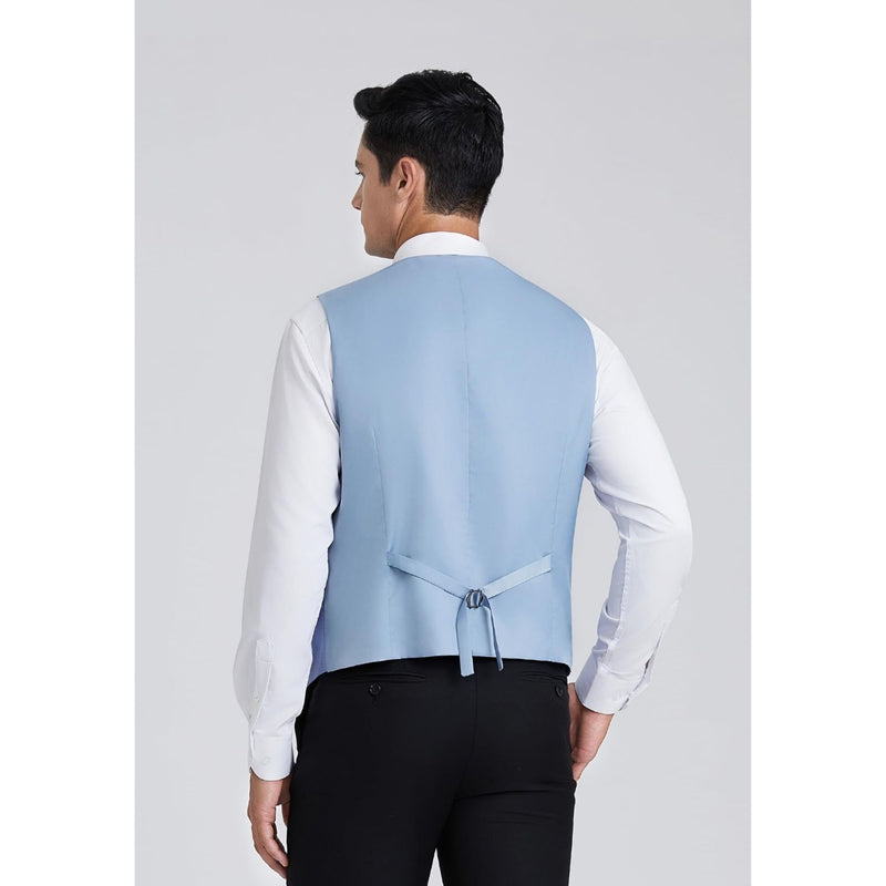 Solid Slim Suit Vest - LIGHT BLUE