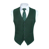 Plaid Slim Suit Vest - DARK GREEN