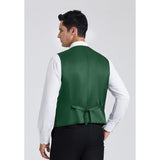 Plaid Slim Suit Vest - DARK GREEN