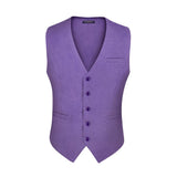 Solid Slim Suit Vest - A-PURPLE1