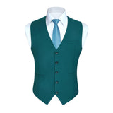 Solid Slim Suit Vest - TEAL