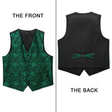 Floral 3pc Suit Vest Set - GREEN/N4