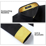 Casual Formal Shirt with Pocket - A-BLACK/YELLOW