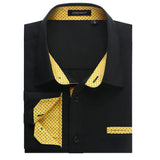 Casual Formal Shirt with Pocket - A-BLACK/YELLOW