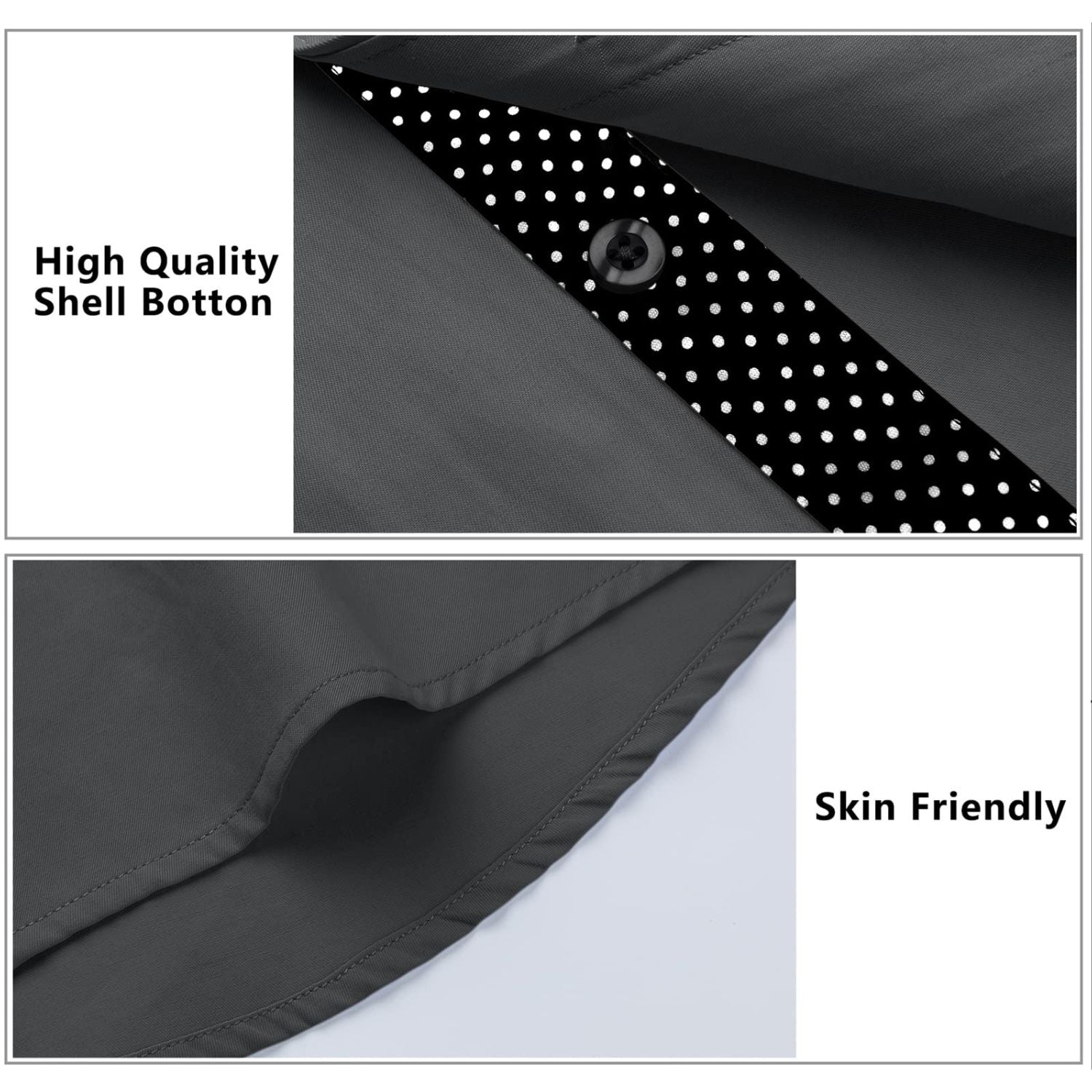 Men's Dress Shirt with Pocket - GREY-1