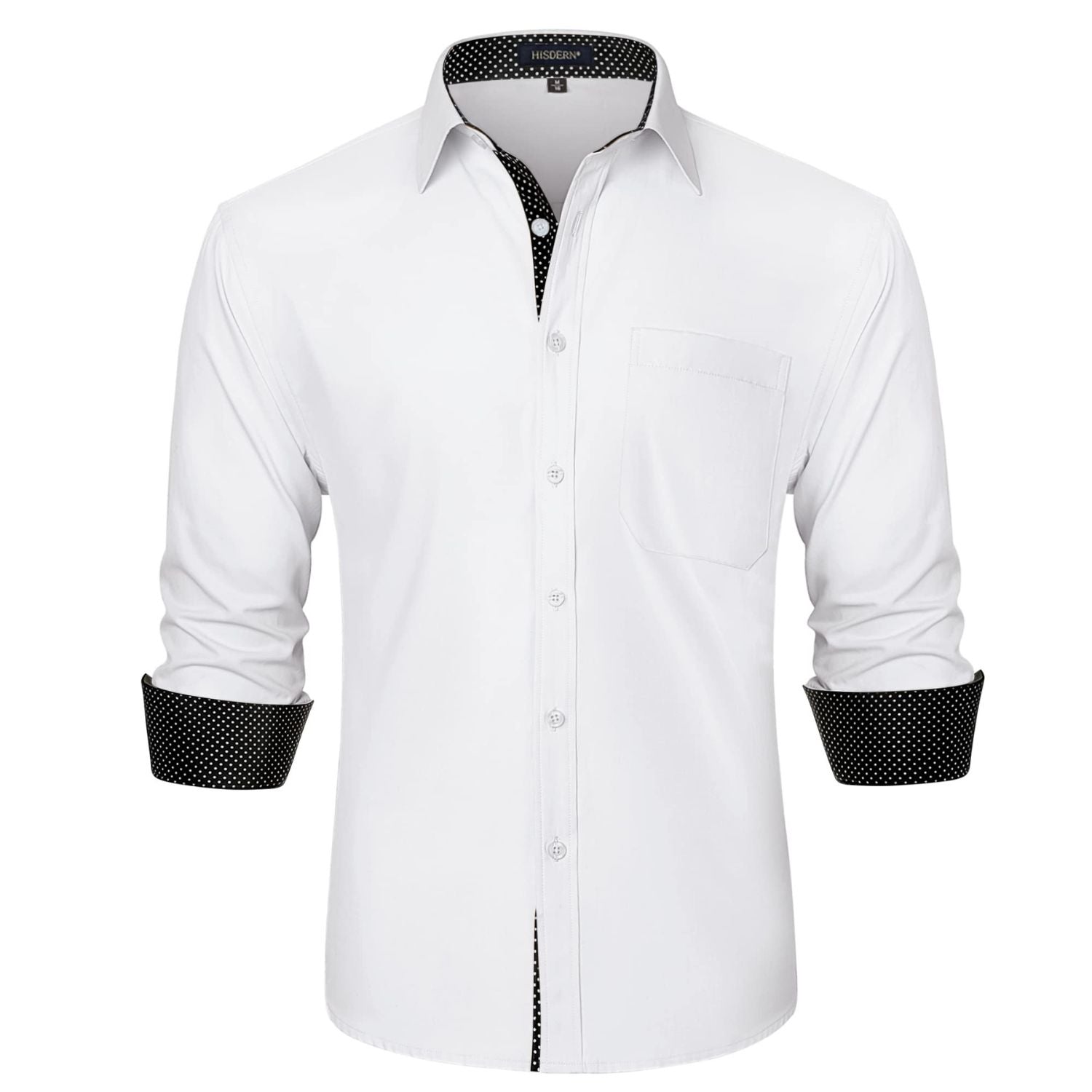 Men's Dress Shirt with Pocket - G-WHITE 1