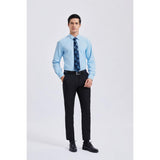 Men's Shirt with Tie Handkerchief Set - LIGHT BLUE/BLUE