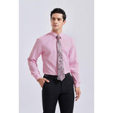 Men's Shirt with Tie Handkerchief Set - PINK/PINK TIE