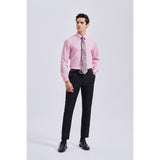 Men's Shirt with Tie Handkerchief Set - PINK/PINK TIE