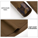 Men's Patchwork Dress Shirt with Pocket - DARK BROWN/PAISLEY