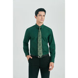 Men's Shirt with Tie Handkerchief Set - GREEN FOREST