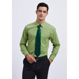 Men's Shirt with Tie Handkerchief Set - GREEN