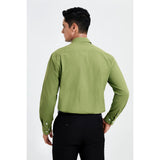 Men's Dress Shirt with Pocket - G-GRASS GREEN