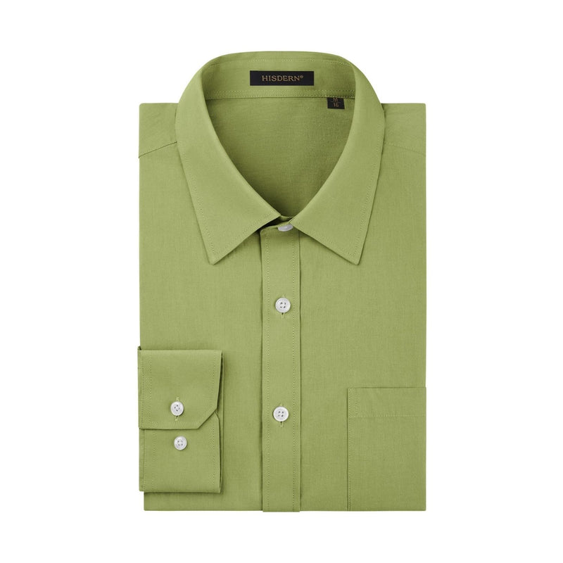 Men's Dress Shirt with Pocket - G-GRASS GREEN