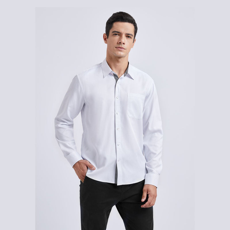 Casual Formal Shirt with Pocket - B2 WHITE