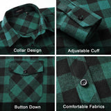 Men's Long Sleeve Plaid Shirt - GREEN