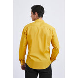 Casual Formal Shirt with Pocket - YELLOW