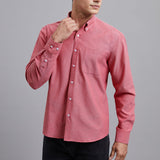 Men's Dress Shirt with Pocket - RED