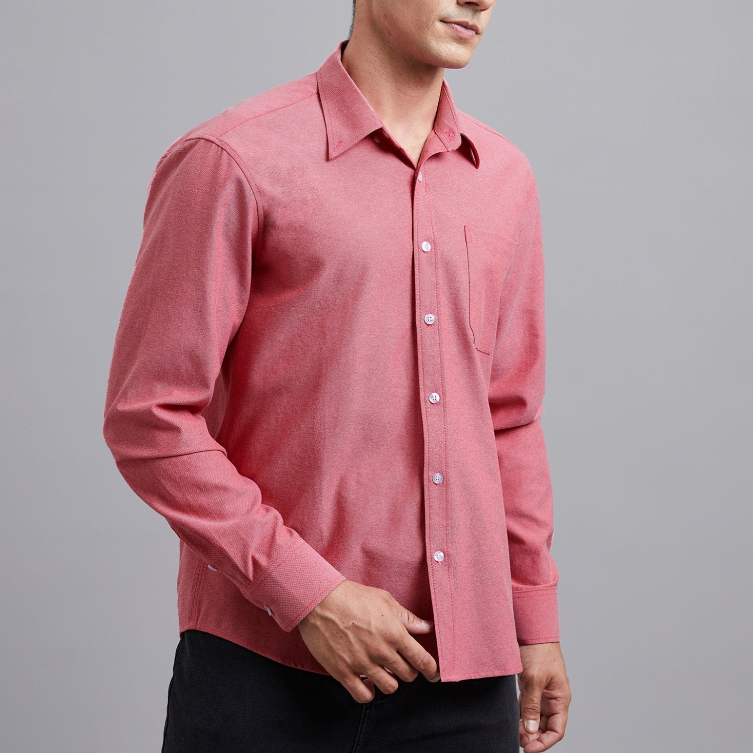 Men's Dress Shirt with Pocket - RED