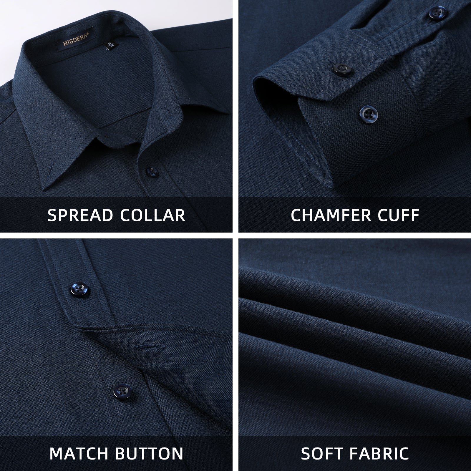 Casual Formal Shirt with Pocket - NAVY BLUE