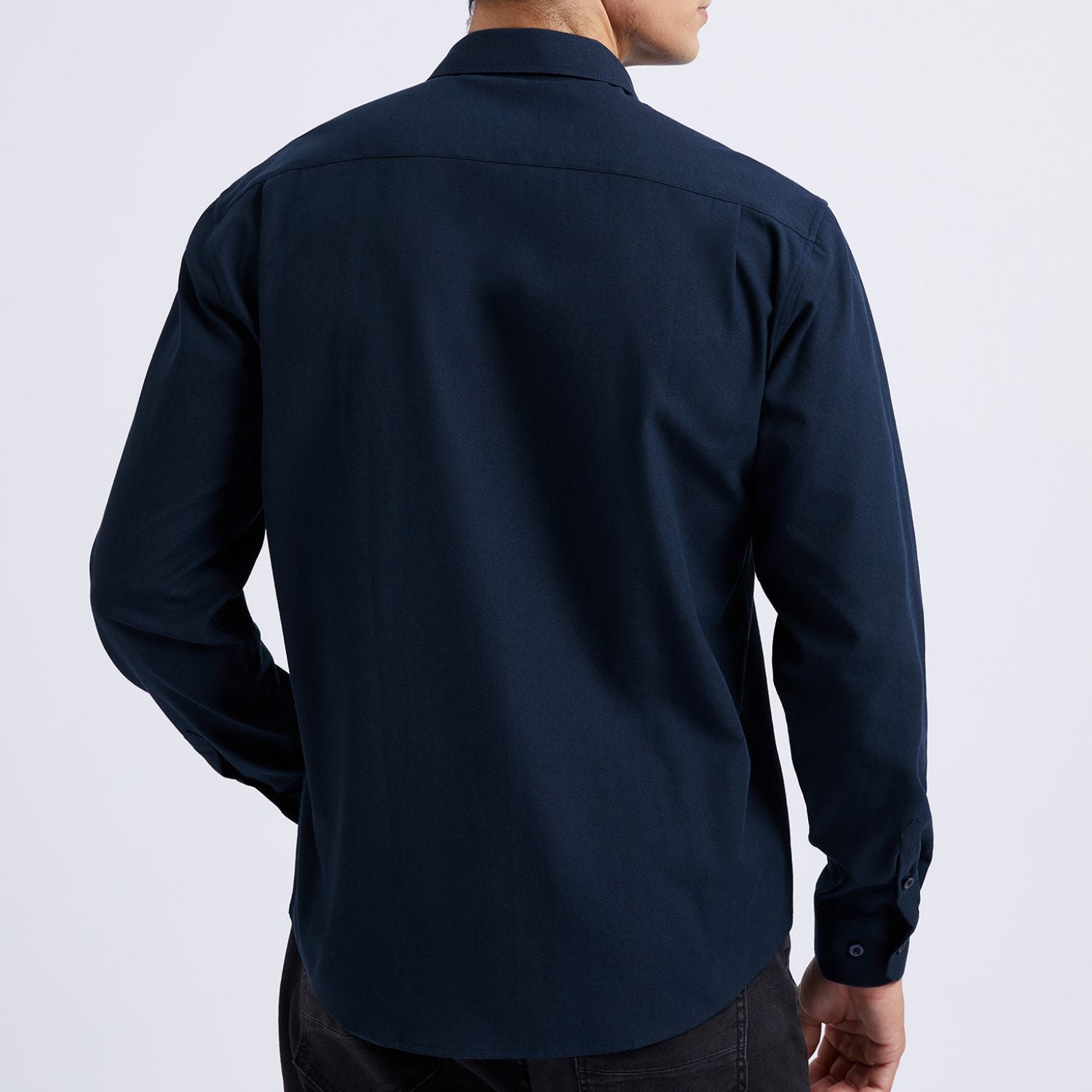 Men's Dress Shirt with Pocket - NAVY BLUE