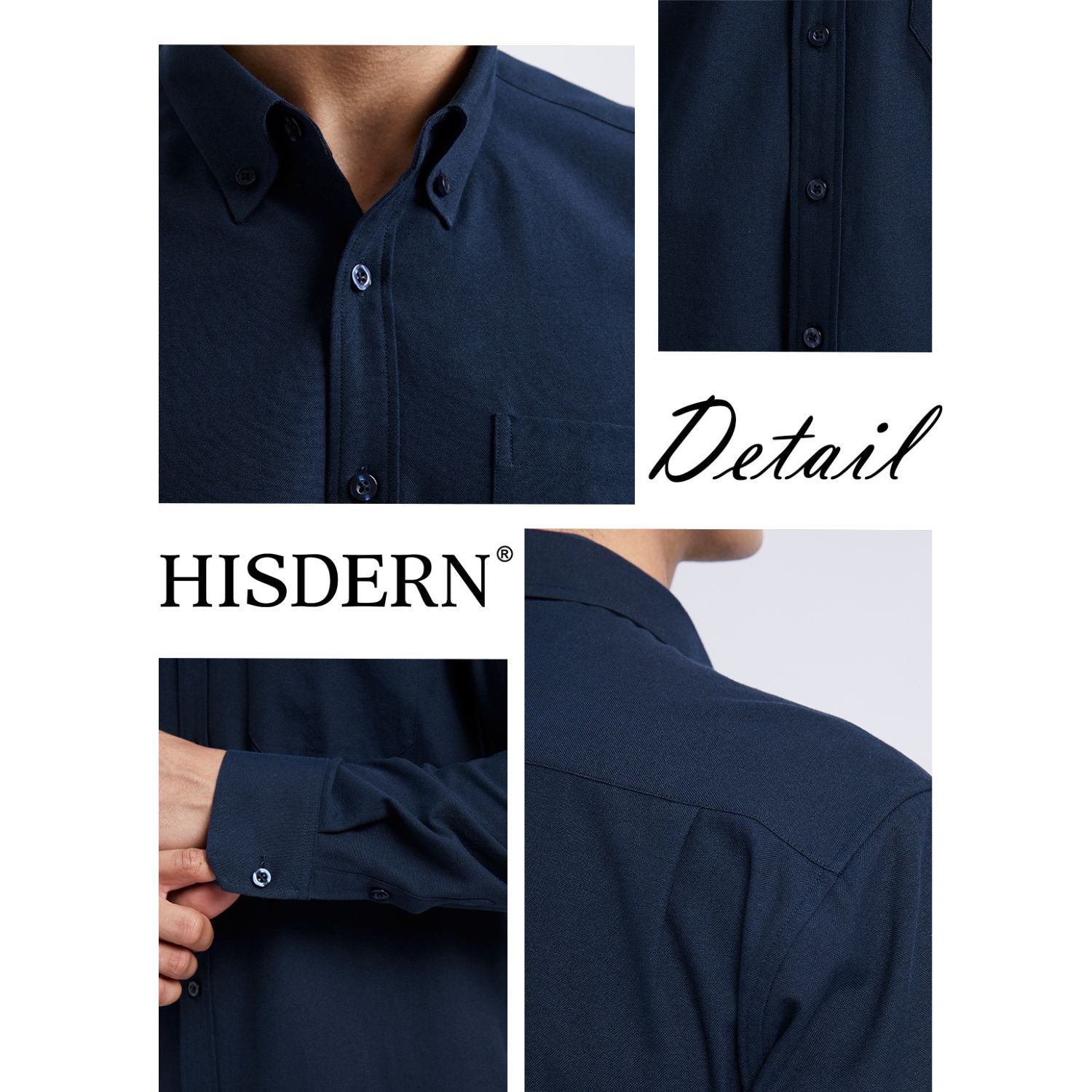 Men's Dress Shirt with Pocket - NAVY BLUE