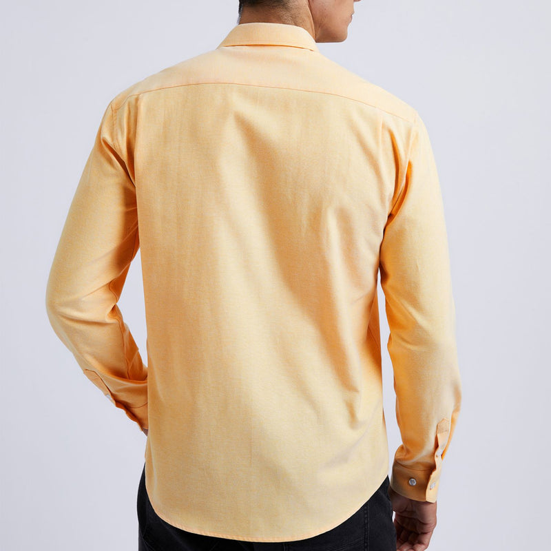 Men's Dress Shirt with Pocket - LIGHT YELLOW