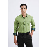 Casual Formal Shirt with Pocket - GREEN-S