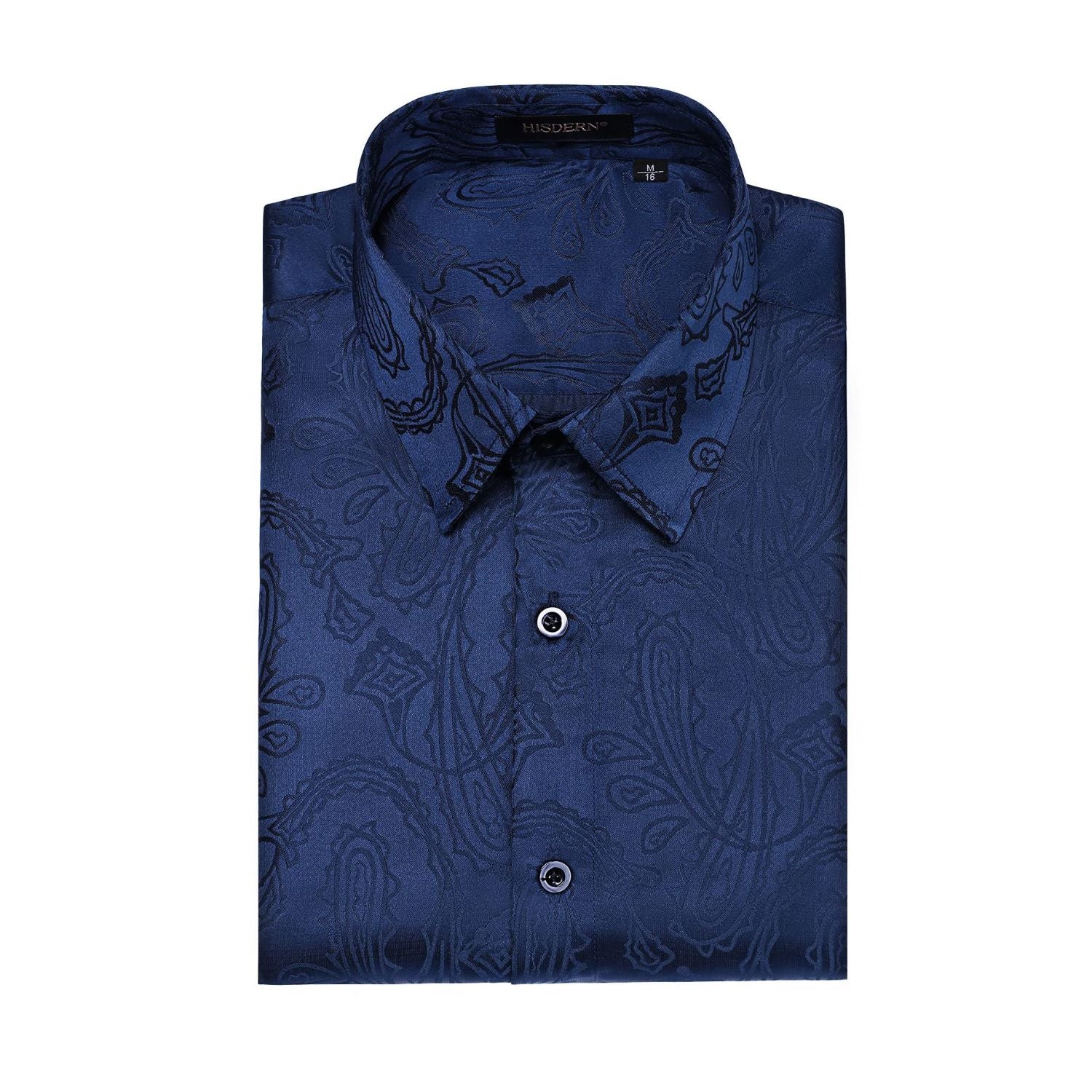 Men's Long Sleeve Shirt With Printing - NAVY BLUE