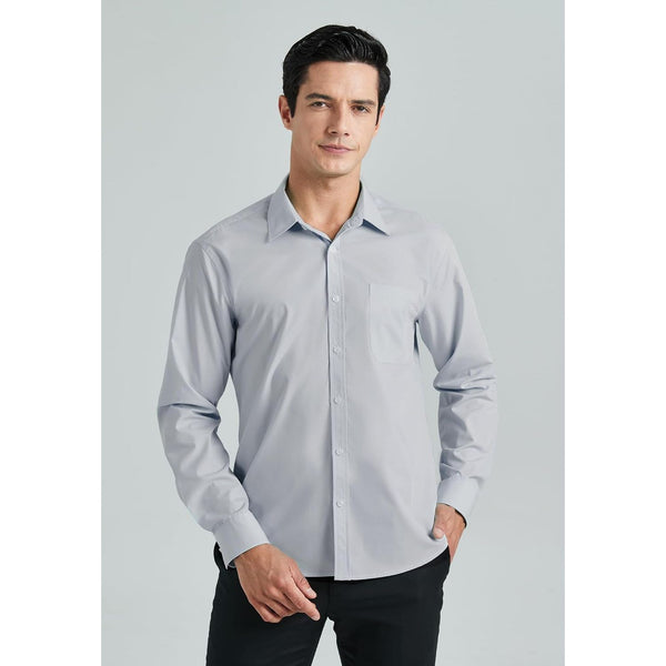 Men's Dress Shirt with Pocket - LIGHT GREY