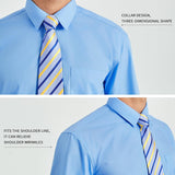 Men's Shirt with Tie Handkerchief Set - LIGHT BLUE/BLUE