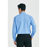 Men's Shirt with Tie Handkerchief Set - LIGHT BLUE/BLUE