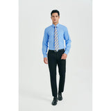 Men's Shirt with Tie Handkerchief Set - LIGHT BLUE/BLUE