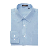 Men's Casual Long Sleeve Striped Shirt - BLUE