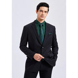 Men's Shirt with Tie Handkerchief Set - 08-GREEN 3