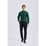 Men's Shirt with Tie Handkerchief Set - GREEN