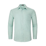 Men's Casual Long Sleeve Plaid Shirt - GREEN