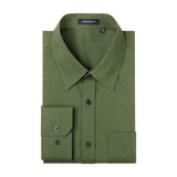 Men's Dress Shirt with Pocket - DARK GREEN