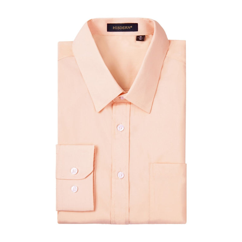 Men's Dress Shirt with Pocket - LIGHT ORANGE