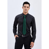 Men's Shirt with Tie Handkerchief Set - BLACK/GREEN