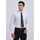 Men's Shirt with Tie Handkerchief Set - WHITE