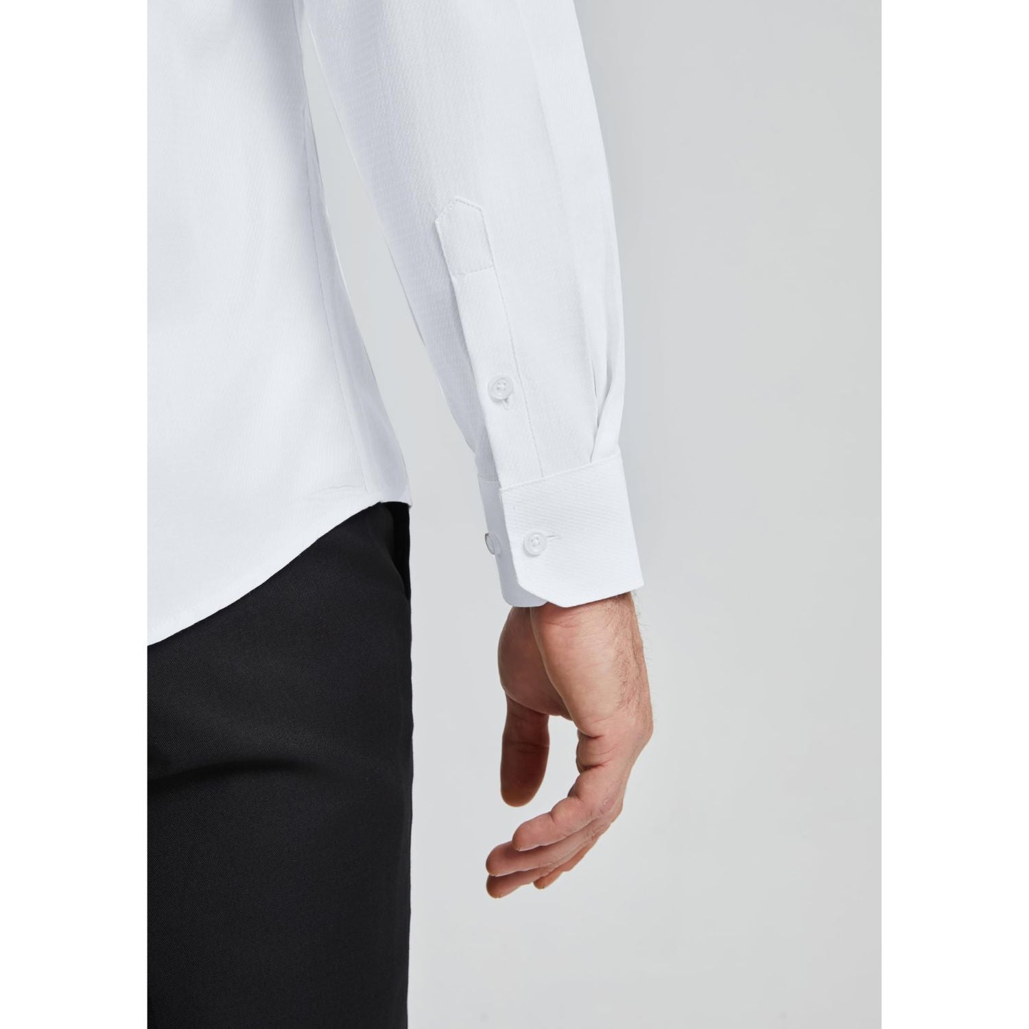 Hisdern Men's White Collar Shirt Formal Wear Regular Fit with Pocket