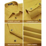 Men's Shirt with Tie Handkerchief Set - YELLOW/STRIPED