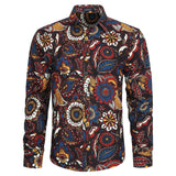 Men's Long Sleeve Shirt With Printing -BLACK/BROWN