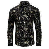 Men's Long Sleeve Shirt With Printing - TJ-BLACK