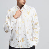 Men's Long Sleeve Shirt With Printing - TJ-WHITE