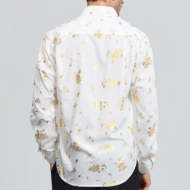 Men's Long Sleeve Shirt With Printing - TJ-WHITE