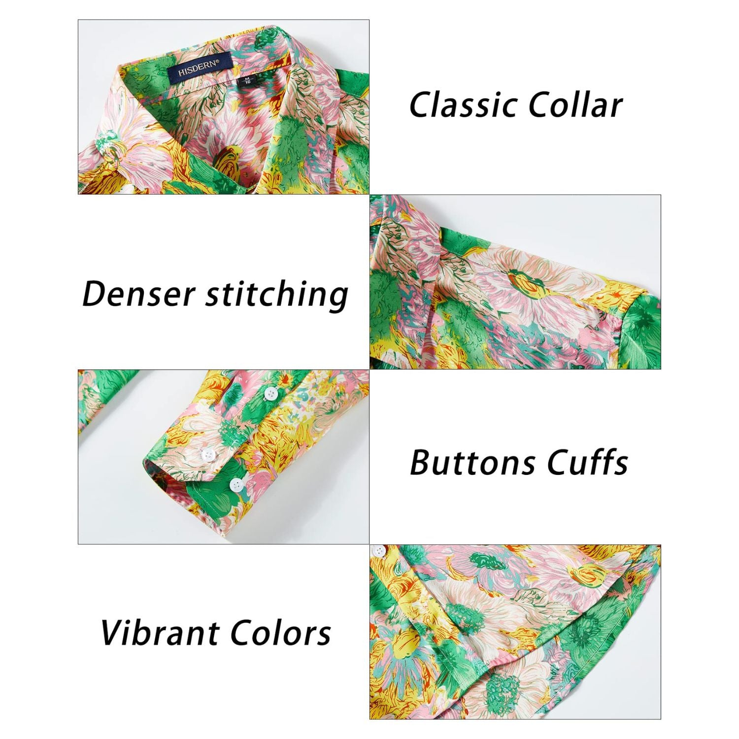 Men's Long Sleeve Shirt With Printing - Y-PINK/GREEN