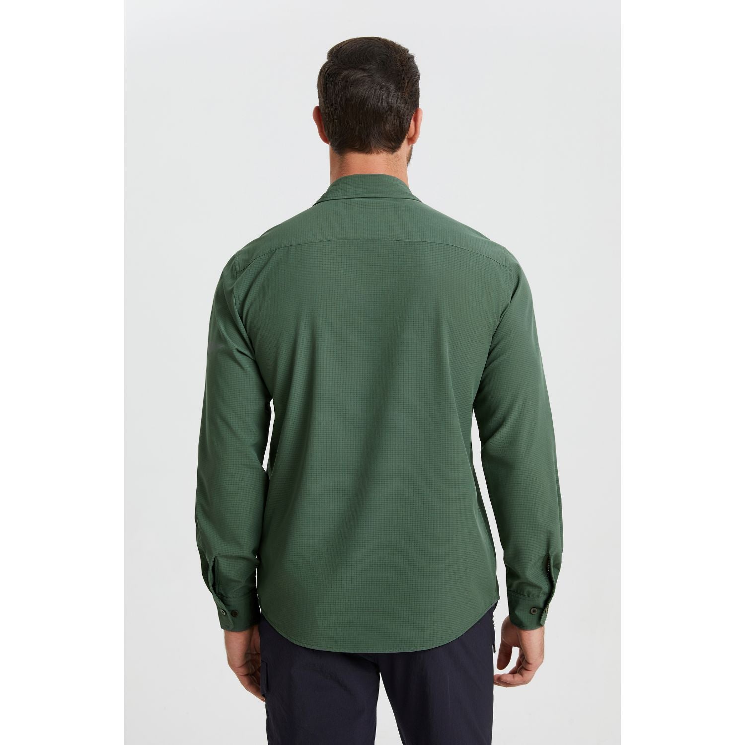 Hisdern Men's Sun Protection Army Green Fishing Shirt UPF 50+ for Fishing Hiking